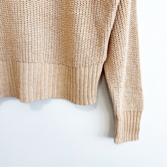 BOGO! J.CREW Ribbed Beachy Sweater Linen Cotton Blend Soft Khaki Size Medium - Picture 7 of 10
